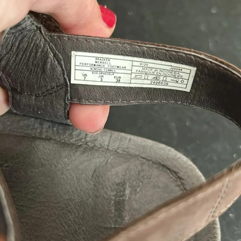 Merrell Kalari Lore Backstrap Hiking‎ Outdoor Leather Sandal Brown size 7 - Picture 5 of 9